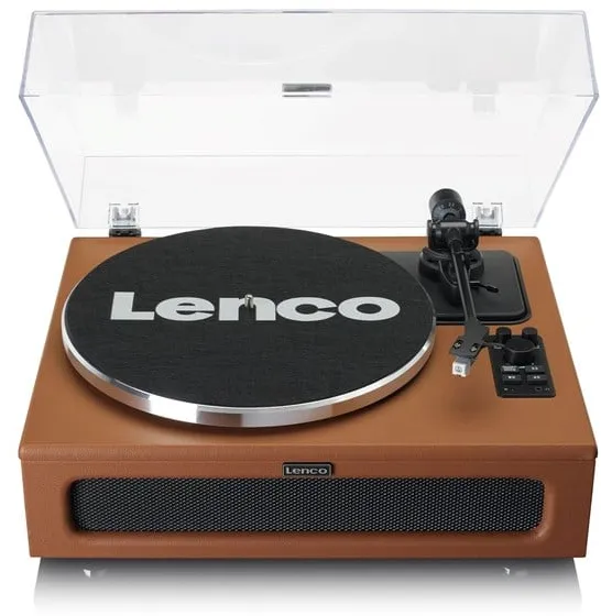 Lenco LS-430BK - Record Player with 4 built-in speakers - Brown - Turntable Brown